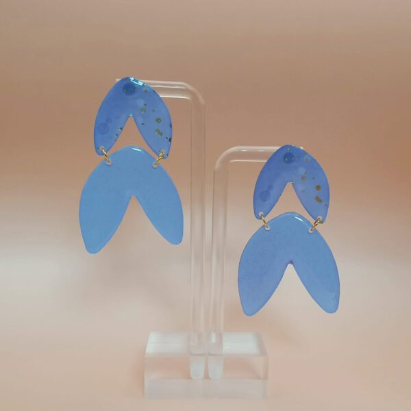 Boucles d'oreilles Fleuilles Mauves