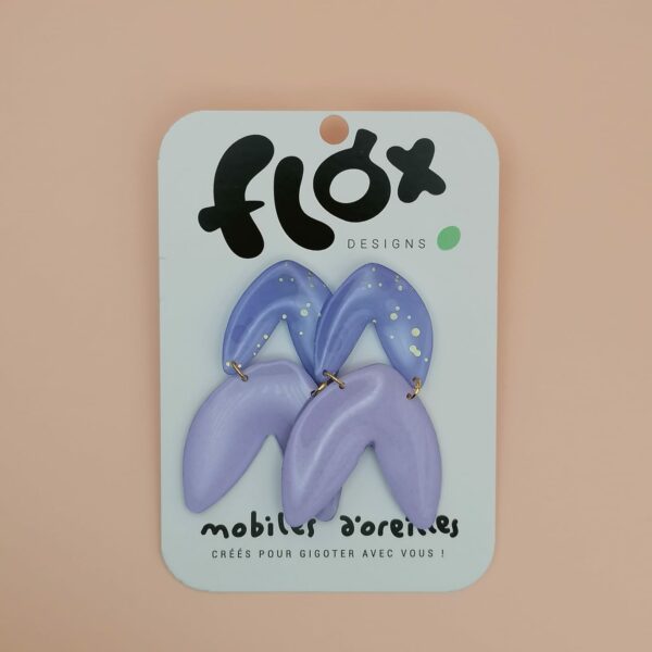 Boucles d'oreilles Fleuilles Mauves