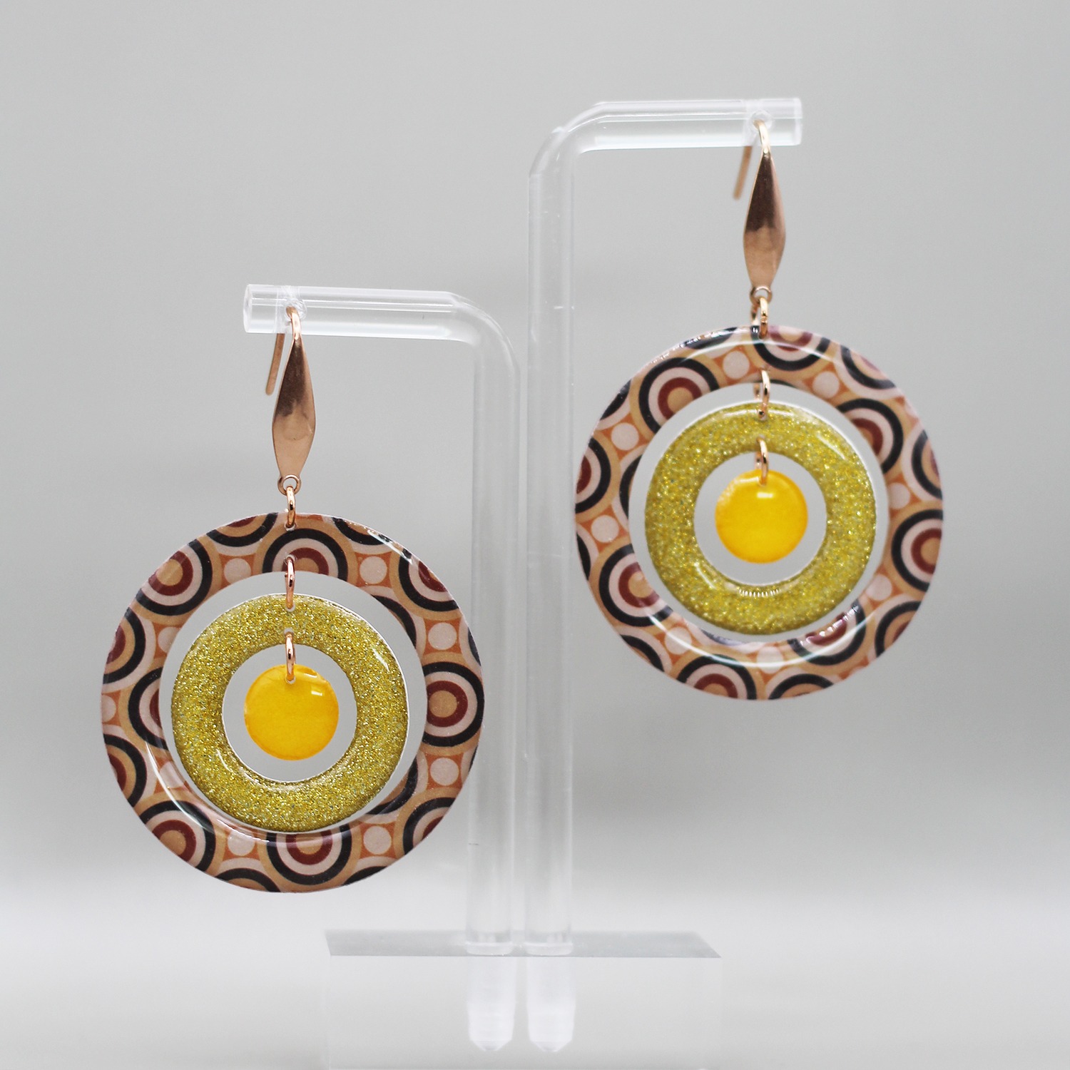 Floxdesigns - Boucles d'oreilles - Les concentriques Vintage - Summer Groovies