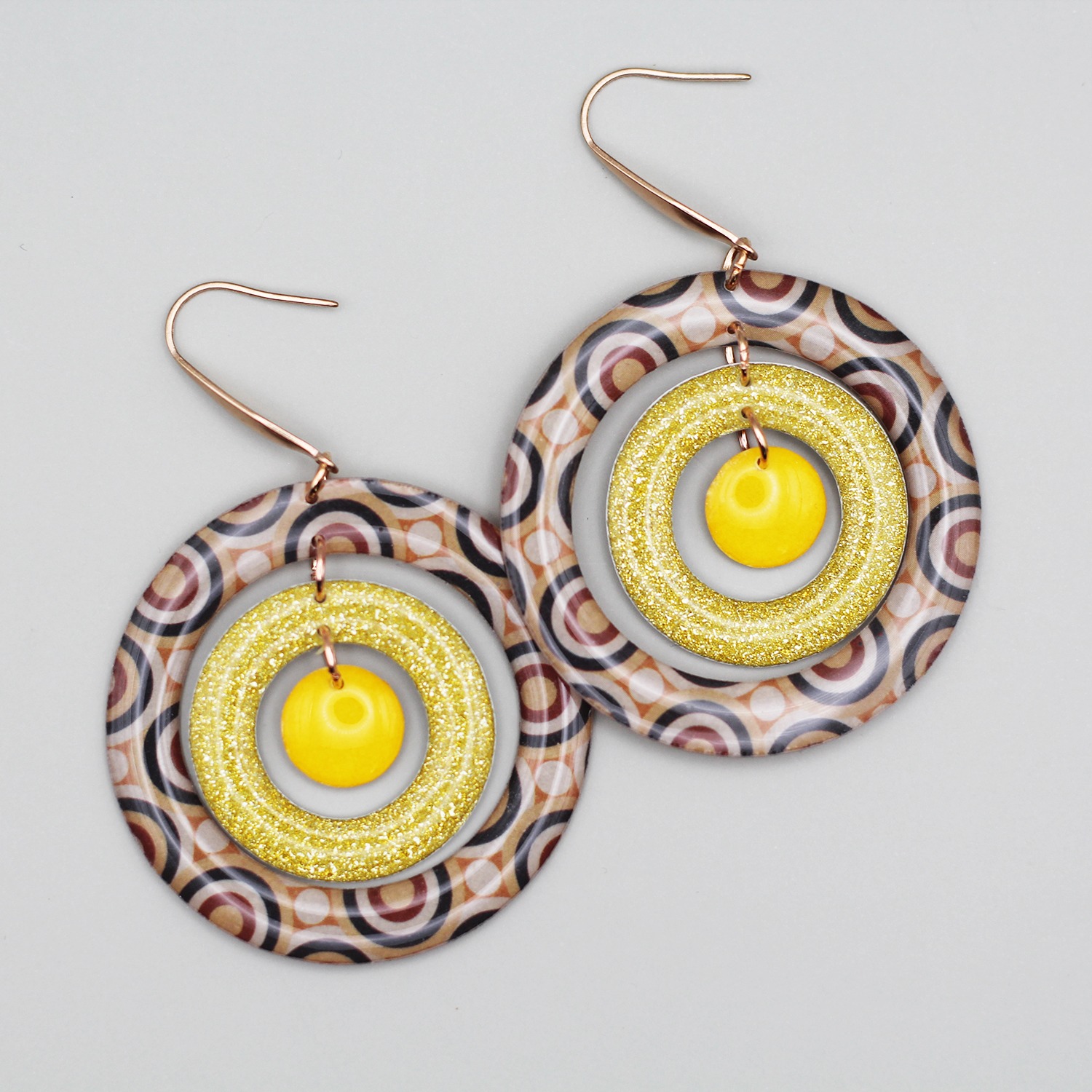 Floxdesigns - Boucles d'oreilles - Les concentriques Vintage - Summer Groovies