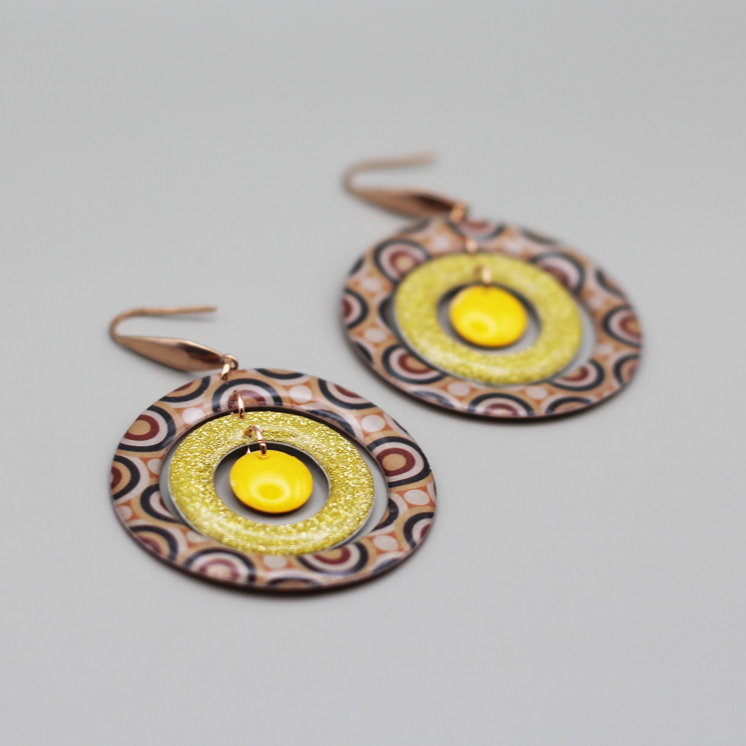 Floxdesigns - Boucles d'oreilles - Les concentriques Vintage - Summer Groovies