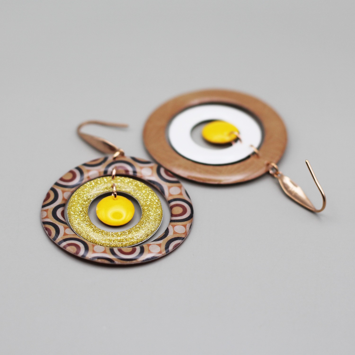 Floxdesigns - Boucles d'oreilles - Les concentriques Vintage - Summer Groovies