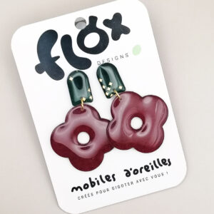 Floxdesigns - Boucles d'oreilles - Clover - Bordeau