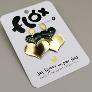 Floxdesigns - Boucles d'oreilles - Cœur de Noël - Miroir