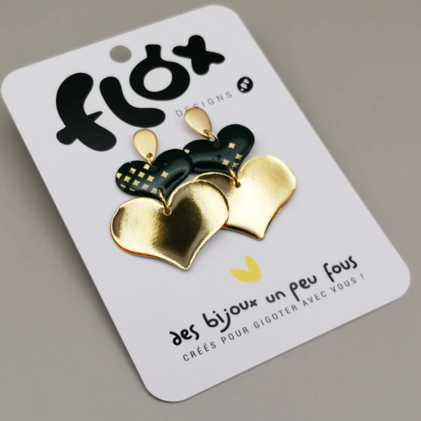 Floxdesigns - Boucles d'oreilles - Cœur de Noël - Miroir