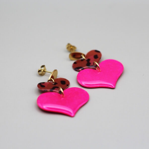 Floxdesigns - Boucles d'oreilles - L'Amour en rose - Avec Amoür