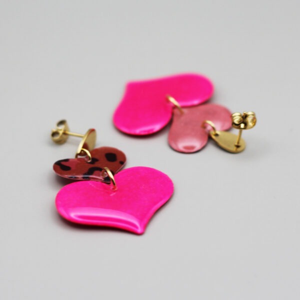 Floxdesigns - Boucles d'oreilles - L'Amour en rose - Avec Amoür