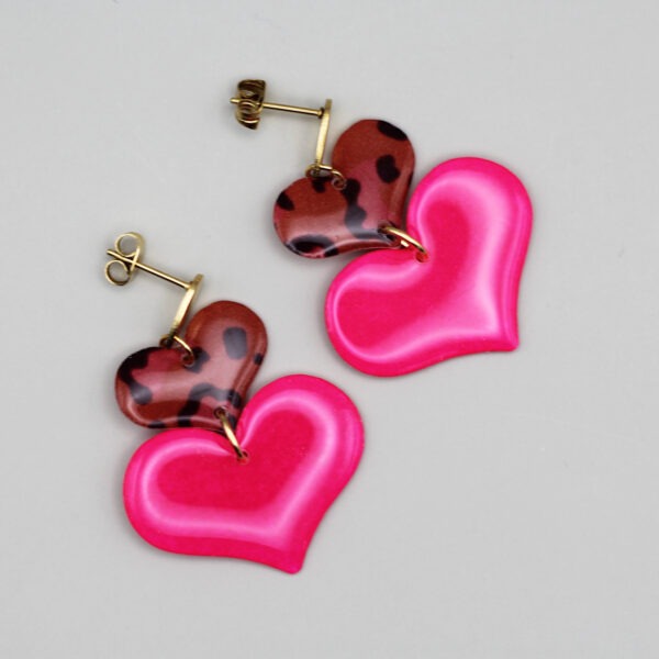 Floxdesigns - Boucles d'oreilles - L'Amour en rose - Avec Amoür