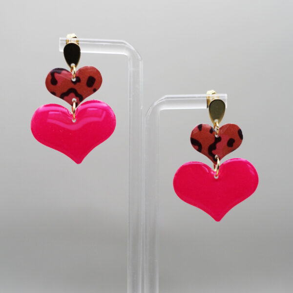 Floxdesigns - Boucles d'oreilles - L'Amour en rose - Avec Amoür