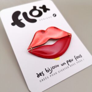 Broche Bioutche Bisou - Rouge
