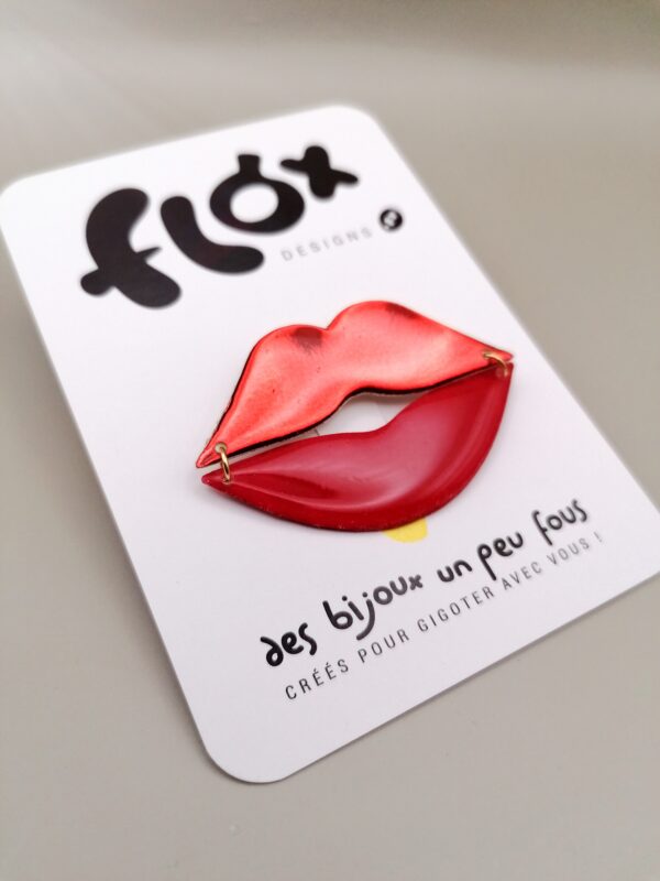 Broche Bioutche Bisou - Rouge