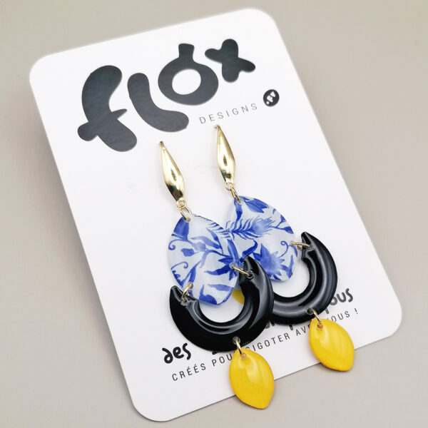Floxdesigns - Boucles d'oreilles Les Citrons Bleus - Les Ichang