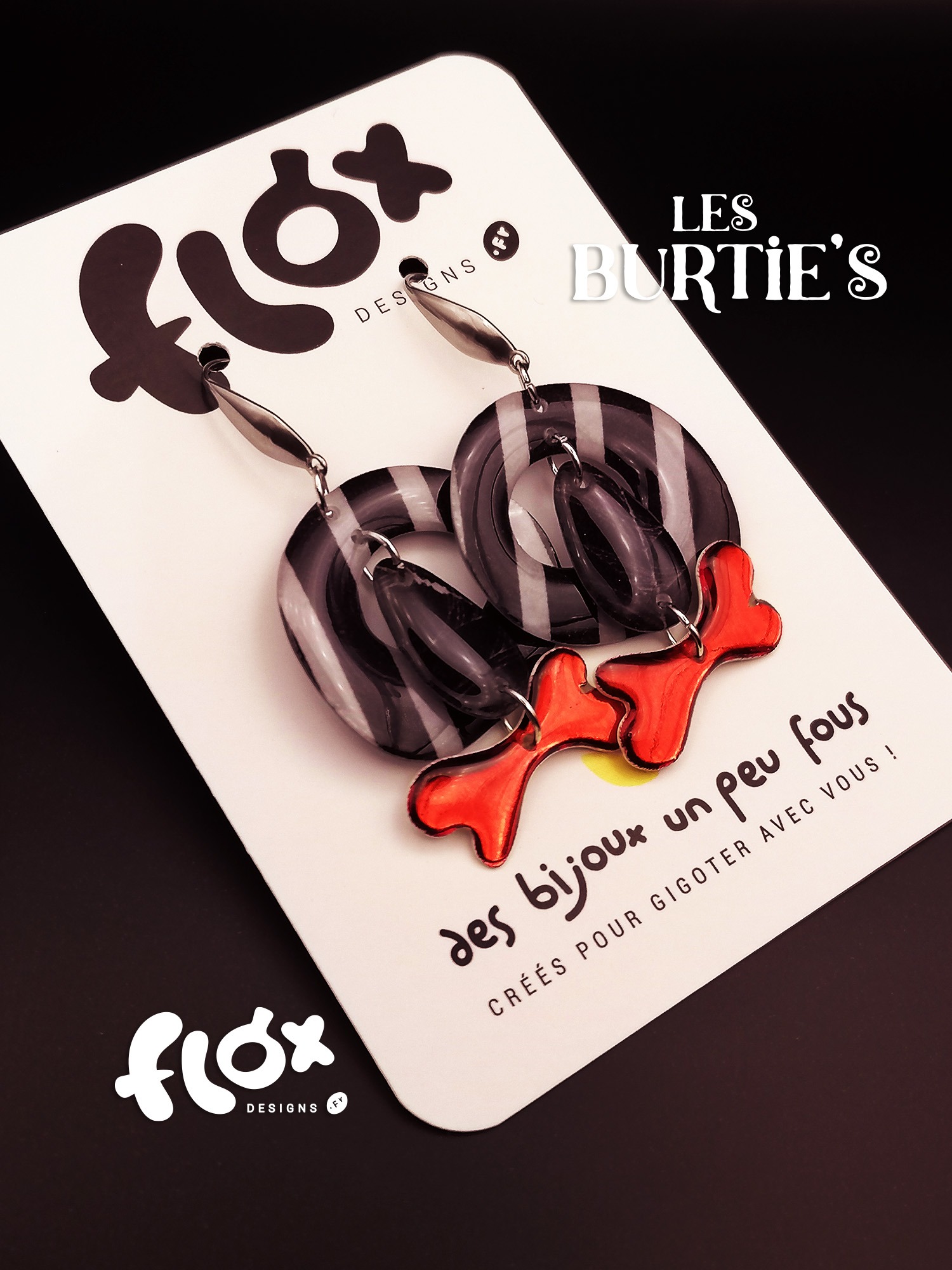 Floxdesigns - Boucles d'oreillesLes Burtie's - Beetlejuice