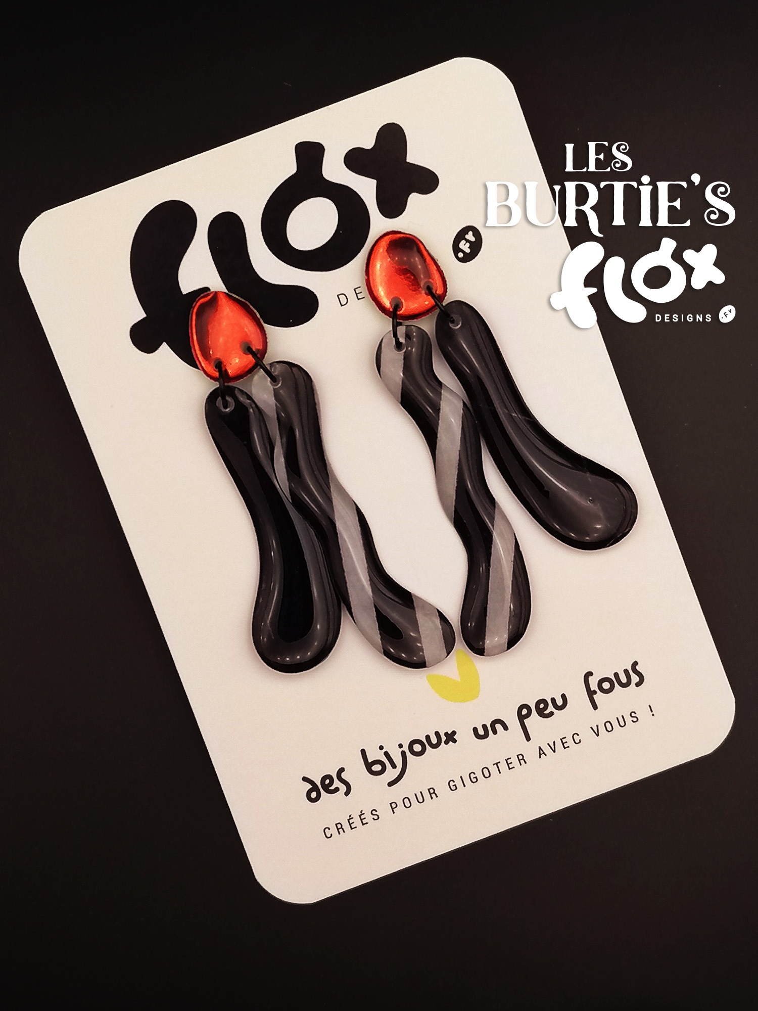Floxdesigns - Boucles d'oreilles - Les Burtie's - Bonejangles