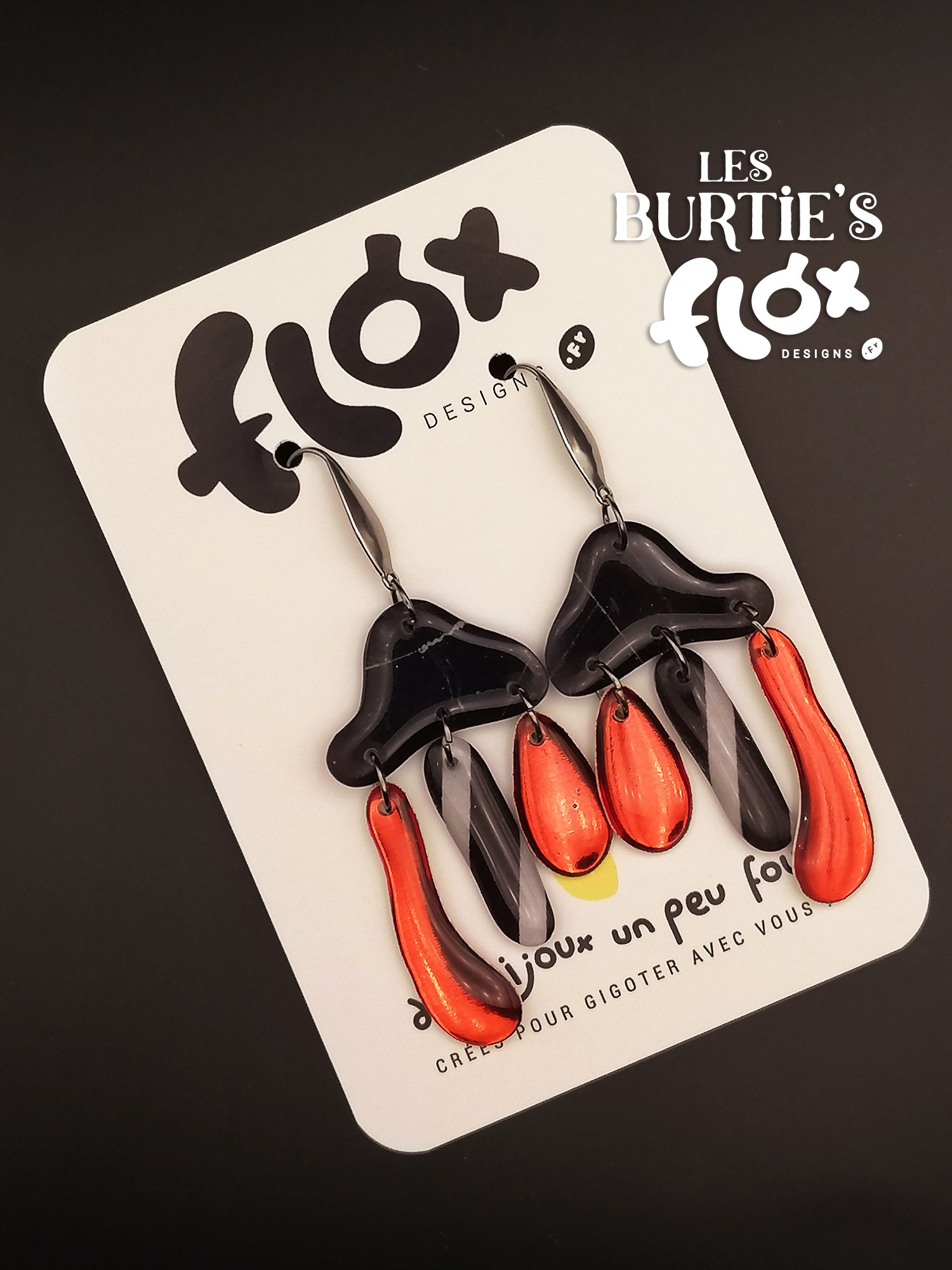 Floxdesigns - Boucles d'oreilles - Les Burtie's - Le Chapelier