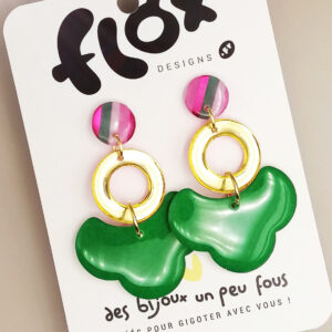 Floxdesigns - Boucles d'oreilles - Les Lutineries - Cloud Chartreuse
