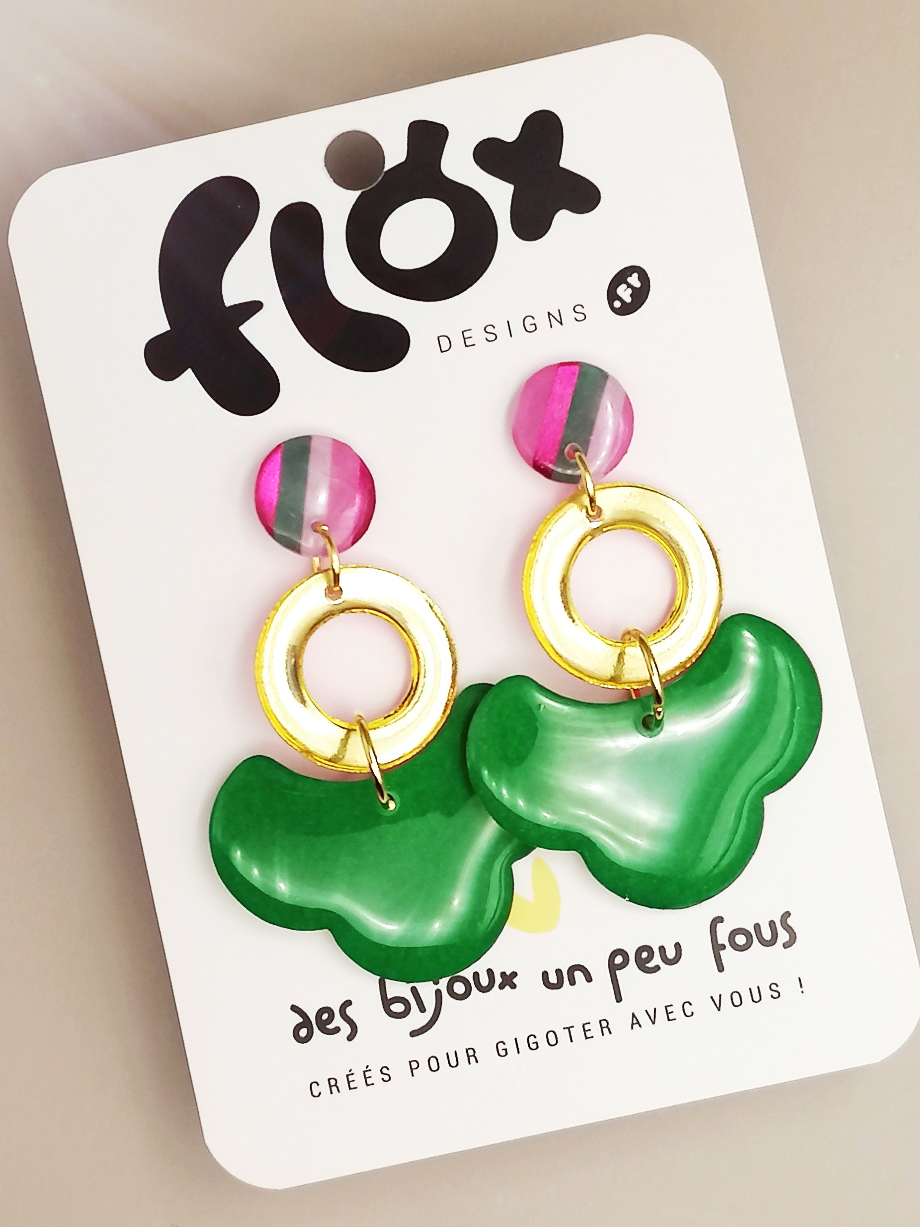 Floxdesigns - Boucles d'oreilles - Les Lutineries - Cloud Chartreuse