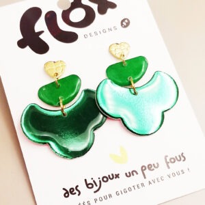 Floxdesigns - Boucles d'oreilles - Les Lutineries - Cloud Green Chaud