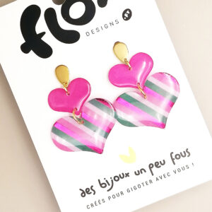 Floxdesigns - Boucles d'oreilles - Les Lutineries - Coeurs Berlingot