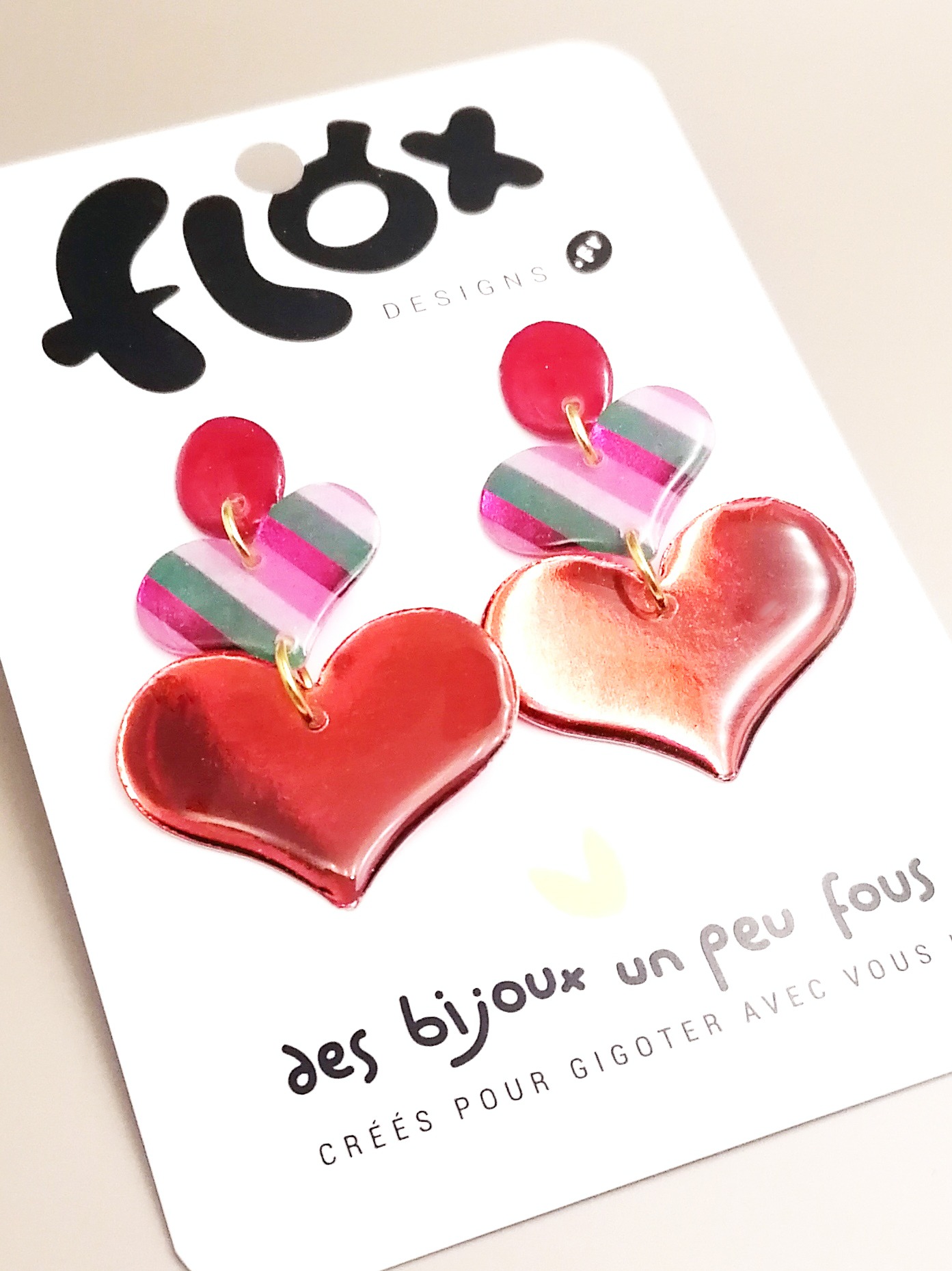Floxdesigns - Boucles d'oreilles - Les Lutineries - Coeurs Lipstick