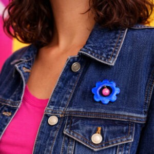 Floxdesigns - Broche Margeux - Bleu électrique