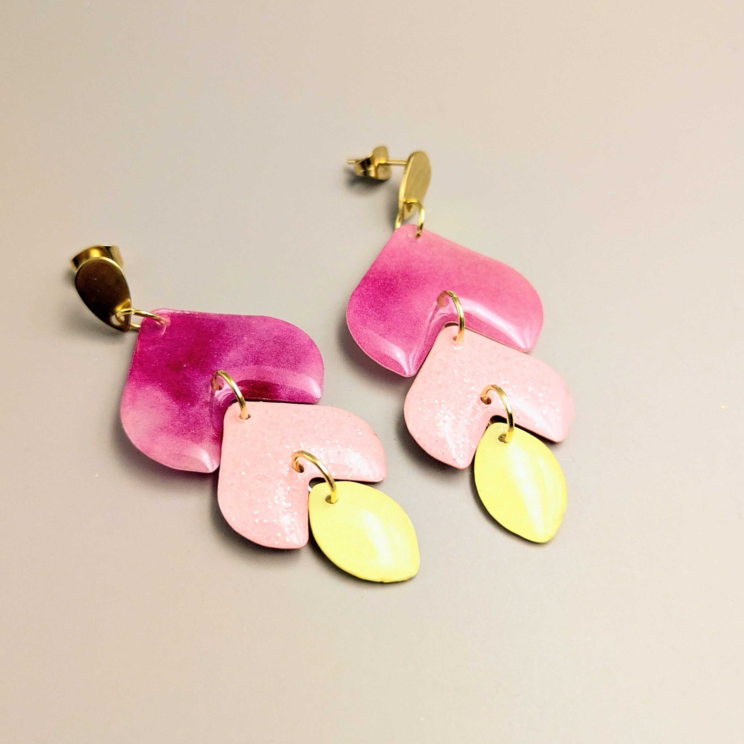 Floxdesigns - Boucles d'oreilles Cornetto - Vanille-Fraise