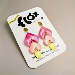 Floxdesigns - Boucles d'oreilles Cornetto - Vanille-Fraise