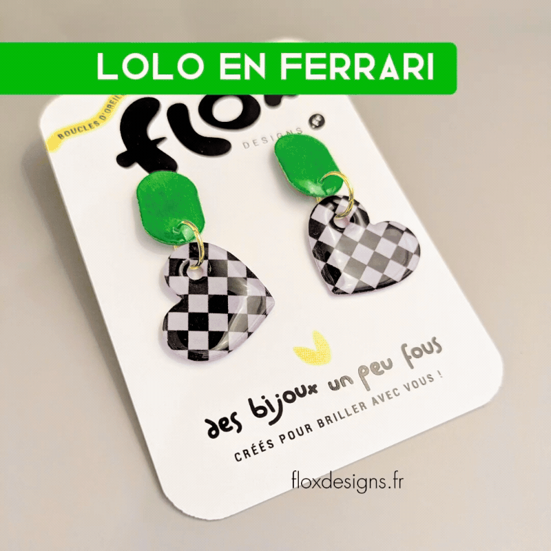 Floxdesigns - Boucles d'oreilles Lolo en Ferrari