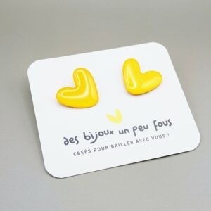 Floxdesigns - Boucles d'oreilles Mini-coeurs Jaune