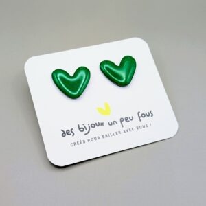 Floxdesigns - Boucles d'oreilles Mini-coeurs Vert