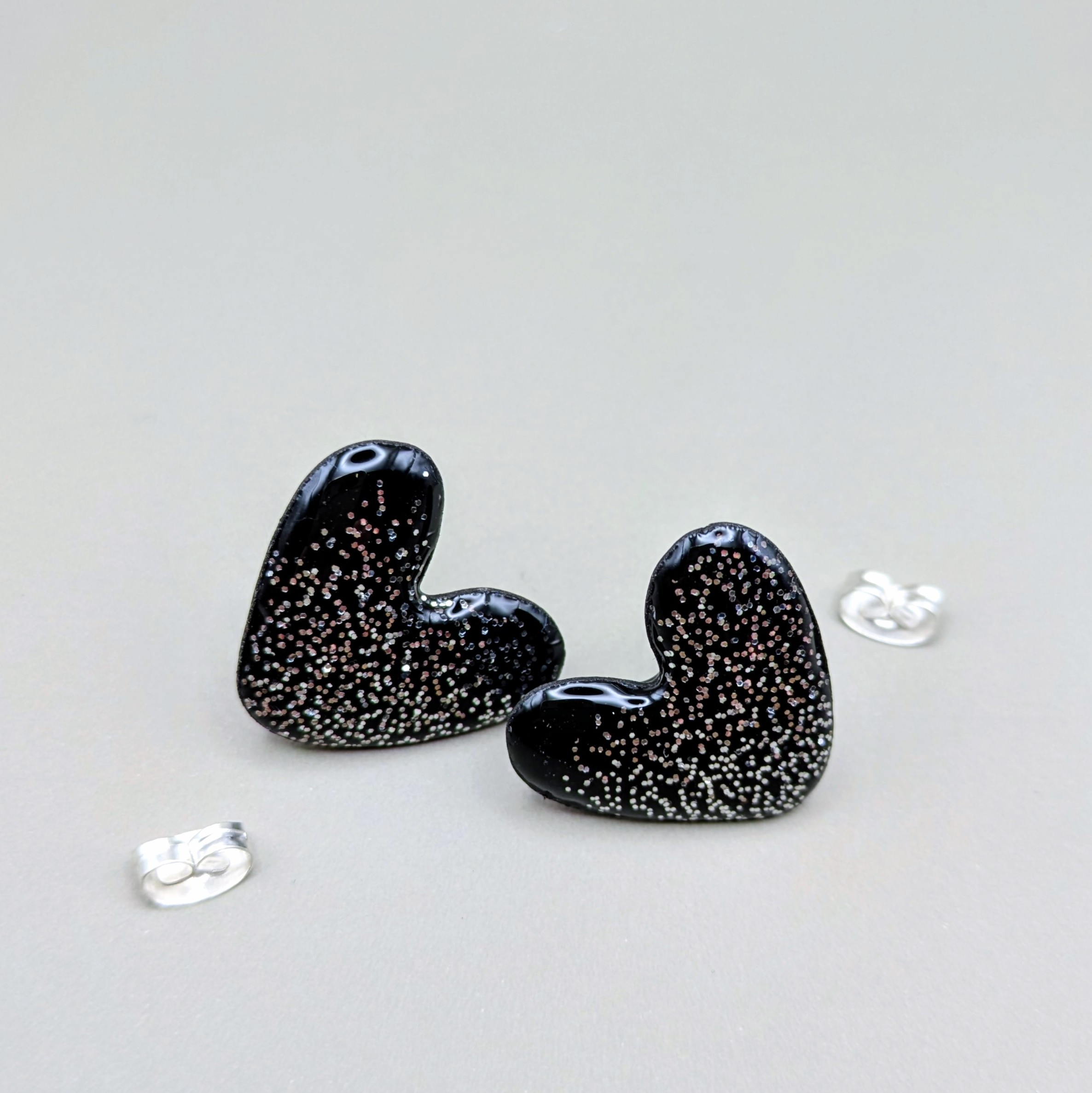 Mini-cœurs multico - Noir pailleté – Image 2