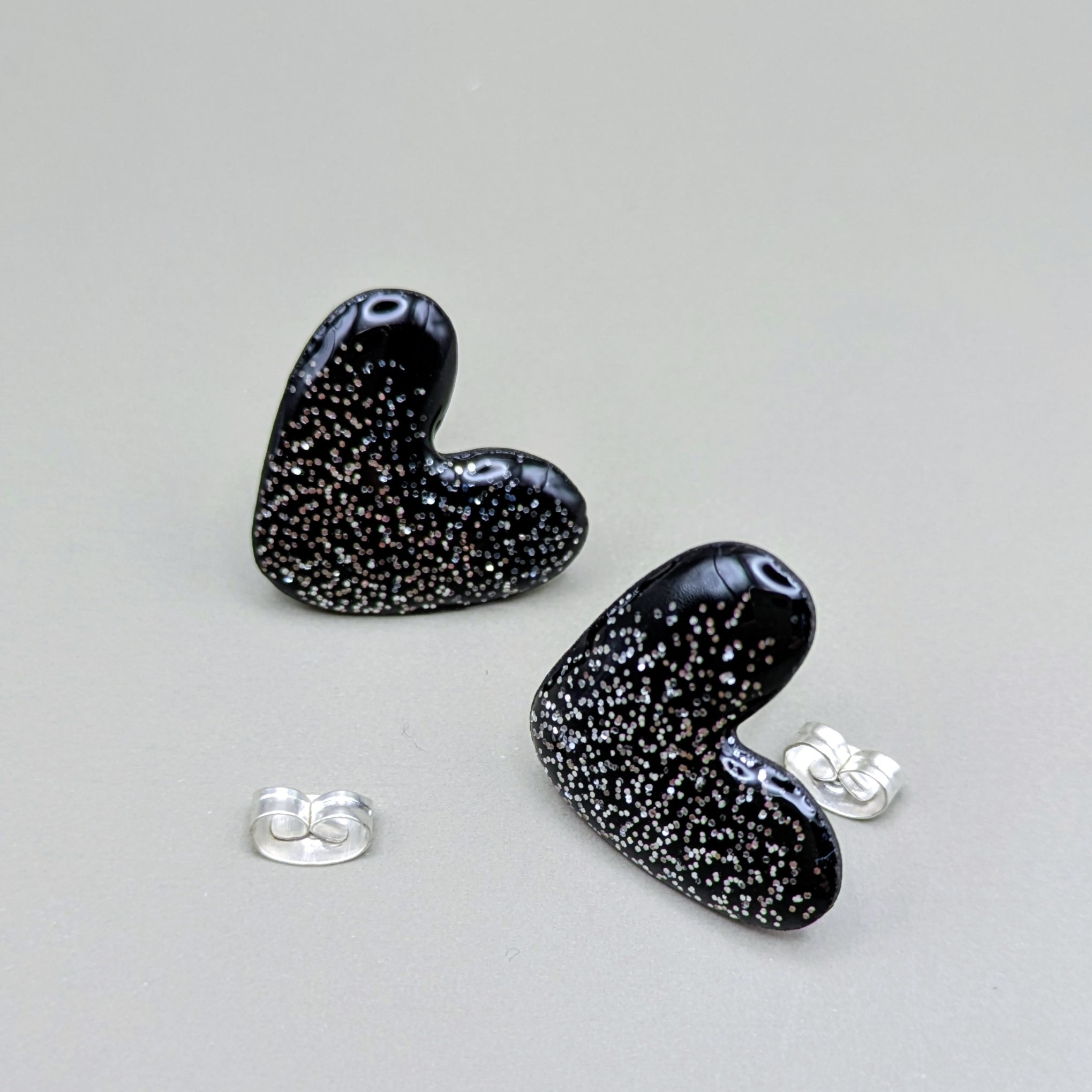 Mini-cœurs multico - Noir pailleté – Image 3